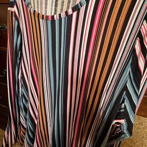 Striped Multicolor Long Sleeve Top - Pink, Blue, Brown